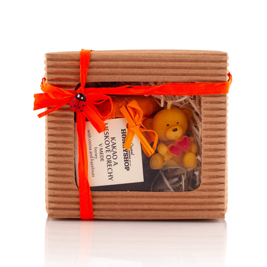 Krabička kakao-lieskovcová mňamka a sviečka